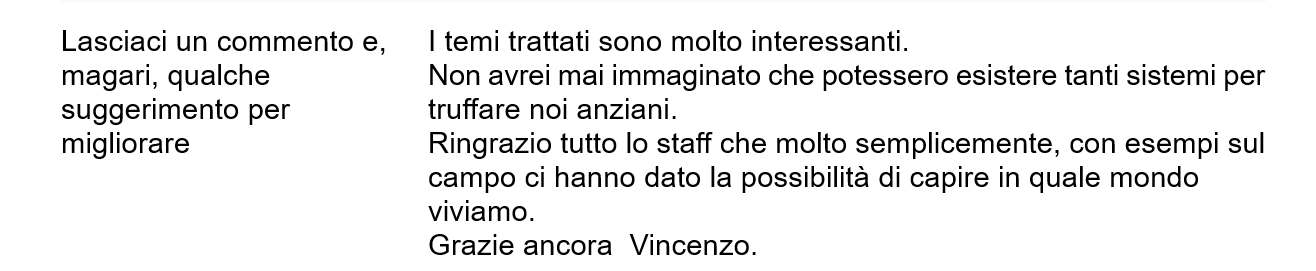 Il commento di una sentinella