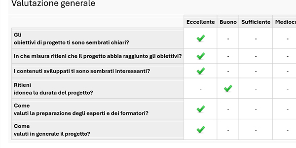 Efficacia del progetto